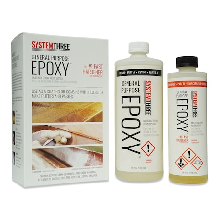 System Three Resins General Purpose Epoxy Resin with No 1 Fast Hardener, 1.5 Quarts, Medium Amber 0101K42